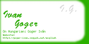 ivan goger business card